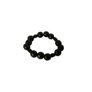 Charcoal black unisex handmade natural wood beaded bracelet with a stretch band
